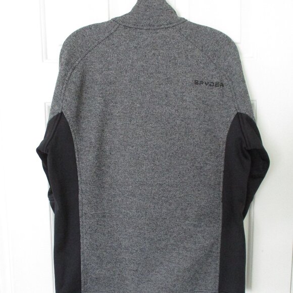 Spyder Mens L/S Gray Black 1/2 Zip Fleece-lined Apres Ski Sweater - Size M-L* - Picture 3 of 3